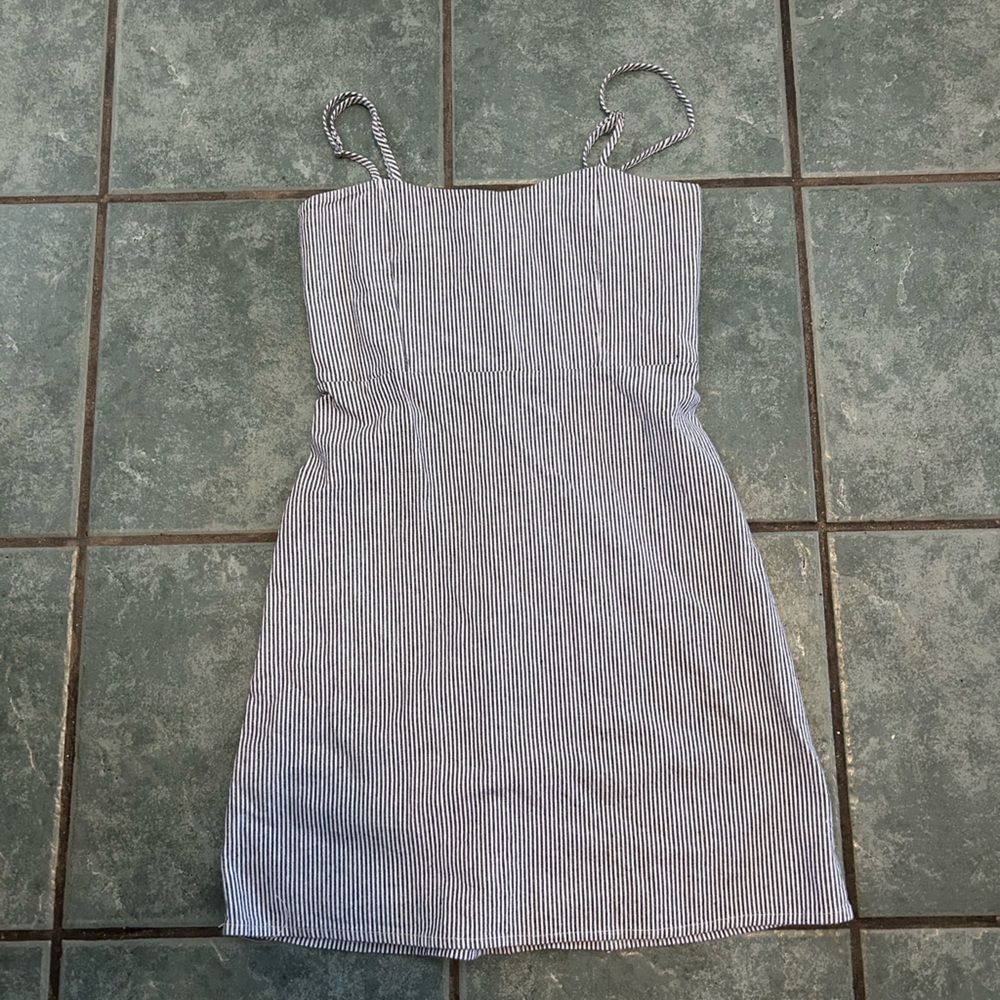 Brandy Melville Navy and White Striped Top